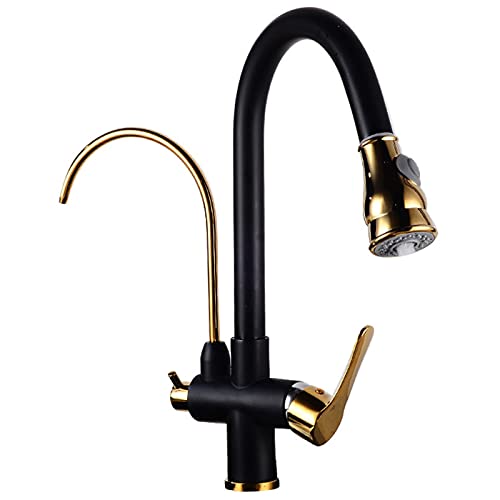 Küchenspüle Wasserhahn mit Pull Down Sprühgerät kommerziell 3 in 1 hoher Bogen -Trinkwasser Wasserhahn fester Messin LWX Küchenspüle Wasserhahn mit Pull Down Sprühgerät kommerziell 3 in 1 hoher Bogen -Trinkwasser Wasserhahn fester Messin LWX von YCVAWEOD