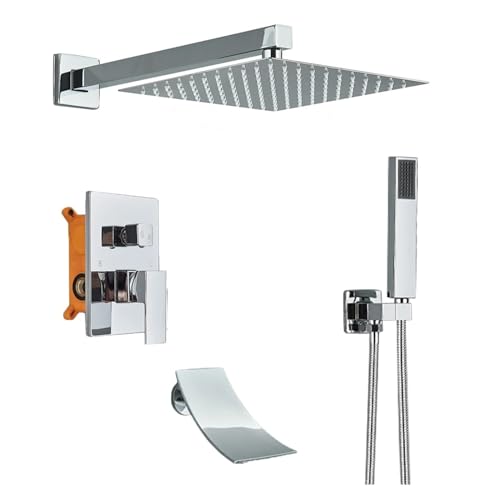 Luxus Chrom Concea Duschkit3way Niederschlag Messinger Mixer Set 16 Zoll moderne Duschsäule kompatibel mit Badezimmer -Armaturen LWX Luxus Chrom Concea Duschkit3way Niederschlag Messinger Mixer Set 16 Zoll moderne Duschsäule kompatibel mit Badezimmer -Armaturen LWX von YCVAWEOD