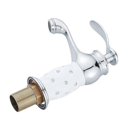 Luxus Küchenspüle Mixer Tap Messing Badezimmer Wasserhahn Eingriff Diamantwassermixer Heiße und kaltes Becken Tap Moderne Küche und Badezimmer Taps für ultimative Stil und Funktionalität LWX von YCVAWEOD