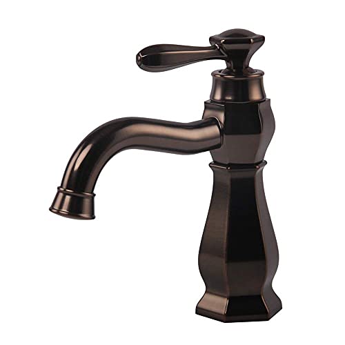 Mixerhahn ， Küchenarmatur Einfache Messing Einer Loch Drehes heißes und kaltes Wasserhahn, Blech/Rosengold LWX von YCVAWEOD