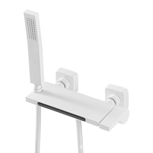 YCVAWEOD Moderne Badeduschmischer Tippwand und Duschmischer Set Wasserfall Heiße und kalte Messing Wandmontage Badewanne Taps mit Duschaufsatz Schwarz LWX YCVAWEOD Moderne Badeduschmischer Tippwand und Duschmischer Set Wasserfall Heiße und kalte Messing Wandmontage Badewanne Taps mit Duschaufsatz Schwarz LWX von YCVAWEOD