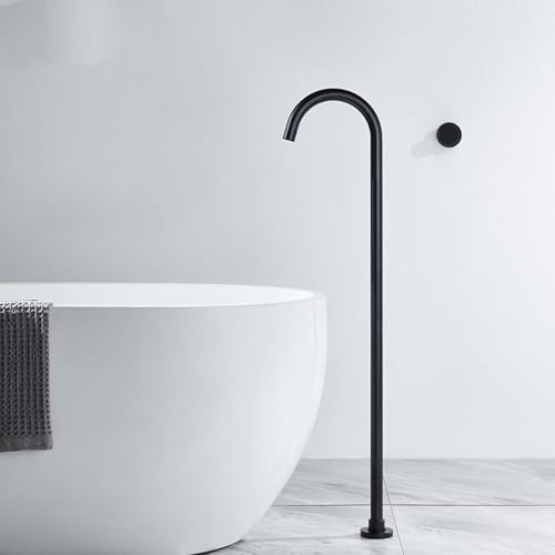 Moderne Badeduschmixer Flockenboden mit Badewanne Haken Heiße und kaltes Messing Eingriff Wand freistehender Boden für Badewannenschwarz in China LWX von YCVAWEOD