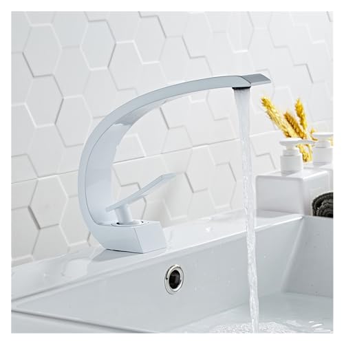 Moderne Messing Badezimmerbeckenmixer Wasserhahn mit gebürstetem Nickel Finish Einer Hebel Heißer kaltes Wasser Waschbecken Wasserhahn für Waschtisch und Küchenchrom -Badezimmer Wasserhähne LWX Moderne Messing Badezimmerbeckenmixer Wasserhahn mit gebürstetem Nickel Finish Einer Hebel Heißer kaltes Wasser Waschbecken Wasserhahn für Waschtisch und Küchenchrom -Badezimmer Wasserhähne LWX von YCVAWEOD