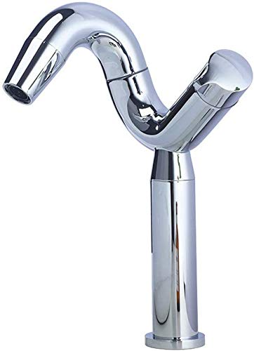 Moderne Messing Counter Top Basin Mixer Wasserhahn mit gekrümmtem Design Einzelhebel Monobloc Waschbecken Hahn für Garderobe Waschraum Chrom Finish LWX Moderne Messing Counter Top Basin Mixer Wasserhahn mit gekrümmtem Design Einzelhebel Monobloc Waschbecken Hahn für Garderobe Waschraum Chrom Finish LWX von YCVAWEOD