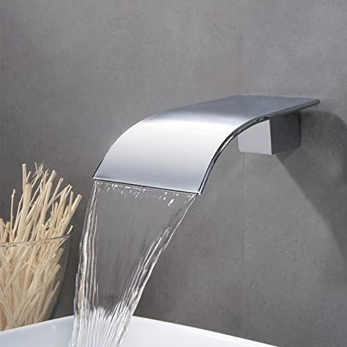 Moderne Wandmontage Wasserfall Bad Füllstoff Ausguss Chrom Badewanne Wasserhahn Duschsystem Set Badewanne Spout-A, a LWX von YCVAWEOD