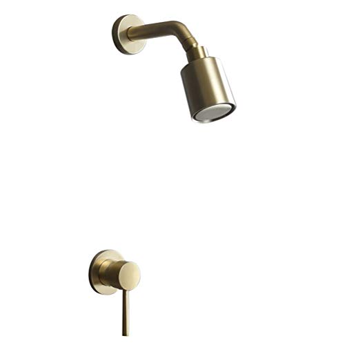 YCVAWEOD Moderne gebürstete goldene badbad dusche Wasserhahn Set mit versteckter Duschsystem in Wand Kupfer Dusche Kopf Badespray und Niederschlag Dusche Schwarz und Chromoptionen verfügbar LWX von YCVAWEOD
