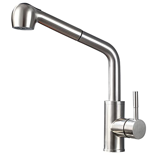 Moderner gebürsteter Küchenarmatur mit Pull Down Sprayer Dual-Funktion ausziehen der Spülbecken Wasserhahn 304 Edelstahl Ein-Griff ein Griff Heißer und Klammerwassermixer Hahn LWX Moderner gebürsteter Küchenarmatur mit Pull Down Sprayer Dual-Funktion ausziehen der Spülbecken Wasserhahn 304 Edelstahl Ein-Griff ein Griff Heißer und Klammerwassermixer Hahn LWX von YCVAWEOD
