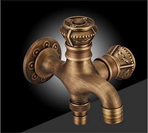 Muslimische antike Messing Bidet Wasserhahnwand montiert geschnitzte Badezimmer Duschtoilette Waschmaschine Wasserhahn kaltes Wasser mit Handduschenhalterung, das gesamte Set, das gesamte Set LWX von YCVAWEOD
