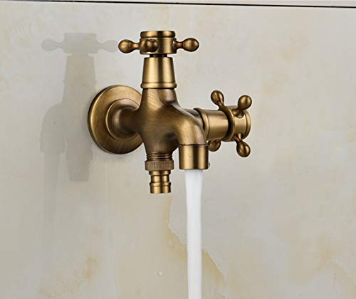 NTIRUST Solid Messing Outdoor Einer kalter Wasserhahn und Leckdosen kaltem Widerstand für Mop Pool Waschmaschine Garten Balkon Terrassenmischer Tipp für den Außenbereich Haltbar und stilvoll einfach von YCVAWEOD