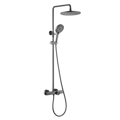 Ornamente Thermostatische Duscharmaturen-Set, 3-funktionsübergreifende Duschvorrichtungen im Freien, Duschsystem mit Badewanne, Duschkopf mit Handhaut LWX von YCVAWEOD