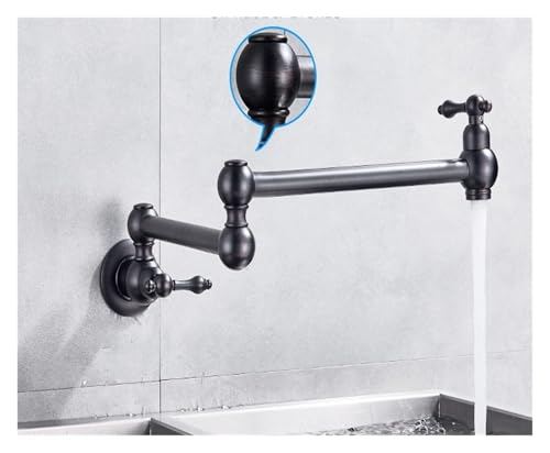 Potfüller Wasserhahn - Wand montiertes schwarzes Küchenspüle Tippen Sie auf massive Messingkaltwasserauslauf perfekt zum Kochen einfacher Installation LWX Potfüller Wasserhahn - Wand montiertes schwarzes Küchenspüle Tippen Sie auf massive Messingkaltwasserauslauf perfekt zum Kochen einfacher Installation LWX von YCVAWEOD