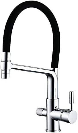 Pull Down Küchenspülbeckenmischer -Hahn mit Dual -Funktion -Sprühgerät und Wasserfilter 3 -Wege Küchenarmatur mit schwarzem Gummi -Duschschlauch gebürstetem Nickel Finish LWX Pull Down Küchenspülbeckenmischer -Hahn mit Dual -Funktion -Sprühgerät und Wasserfilter 3 -Wege Küchenarmatur mit schwarzem Gummi -Duschschlauch gebürstetem Nickel Finish LWX von YCVAWEOD