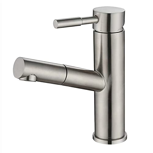 Pull Out Basin Mixer-Hahn mit extendierbarem Pull-Down-Waschbeckenmixer heißes kaltes Wasser Edelstahl Eingriff 360 ° Rotatable Multifunktionsrückverriegelungsmischer Tipp für Waschbecken EF LWX Pull Out Basin Mixer-Hahn mit extendierbarem Pull-Down-Waschbeckenmixer heißes kaltes Wasser Edelstahl Eingriff 360 ° Rotatable Multifunktionsrückverriegelungsmischer Tipp für Waschbecken EF LWX von YCVAWEOD