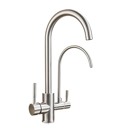 Pulldown Kitchen -Wasserhahn mit 2/3way -Wasserfilter Gold/Schwarz/Chrom Finish Kaltmischer Tap Waschbecken Sprühgerät Modernes Design für Heim- und Getränke -Gebrauch (Schwarz C) LWX von YCVAWEOD