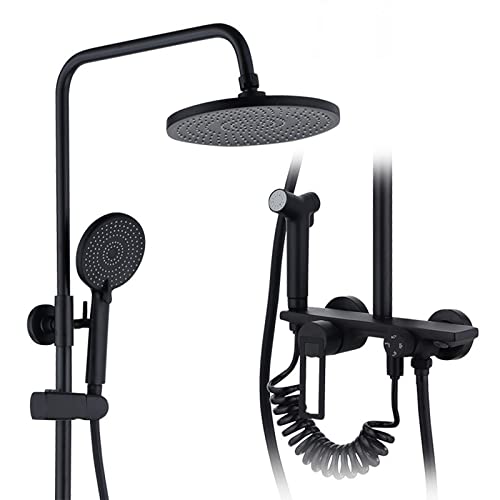 YCVAWEOD Regenduschsystem, Höhenverstellbare Duscharmäuren mit Badfüller und Bidet -Wasserhähne, Niederschlagsduschkopf und Handheld -Dusche LWX von YCVAWEOD