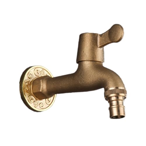 Retro Garden Cold Water Tippwand montiert im Freien mit dem Outdoor -Wasserauslass im Freien kann mit einem einzelnen Griff aus einem externen Wasserrohr für Waschmaschine G1/2, Kupfer, 14 cm von YCVAWEOD