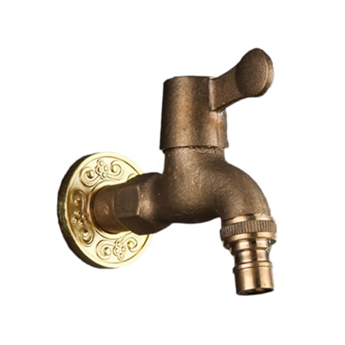 Retro Garden Cold Water Tippwand montiert im Freien mit dem Outdoor -Wasserauslass im Freien kann mit einem einzelnen Griff aus einem externen Wasserrohr für Waschmaschine G1/2, Kupfer, 14 cm von YCVAWEOD