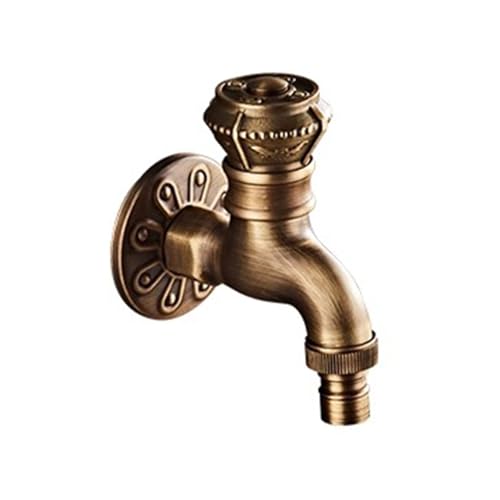 Retro Outdoor Gartenhahnwand montiertes kaltes Wasser -Leitungswasserauslass kann mit einem externen Wasserrohr angeschlossen werden, das für die Waschmaschine G1/2 geeignet ist, antike Farbe, 14 cm von YCVAWEOD