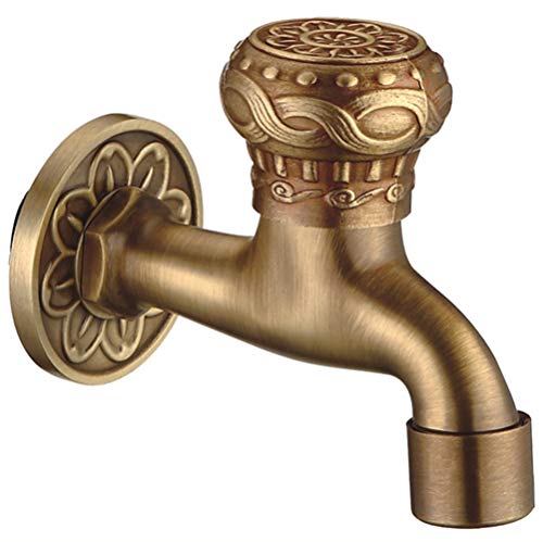 Retro -Wand Messing Wasserhahn Waschbecken Becken Mop Pool Garten Terrasse Kaltwasserkleider Hochleistungsstern des Lichts LWX von YCVAWEOD