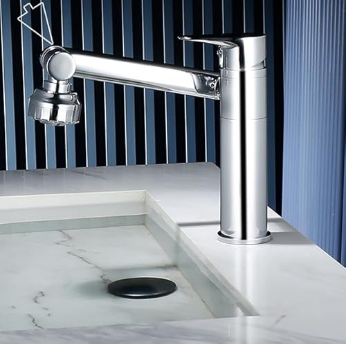 Roboterarm Wasserhahn Becken Heißer und kaltes Wassergrau -Wasserhahn, schwarz (Hauptkörper + ABS -Düse) LWX von YCVAWEOD