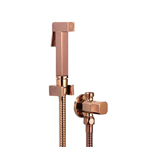 YCVAWEOD Roségold -Messing Bidet Spray Set mit quadratischer Hand Duschwand montiertes Bad Bidet Wasserhahn für hygienische Toilettensprühmaschine LWX YCVAWEOD Roségold -Messing Bidet Spray Set mit quadratischer Hand Duschwand montiertes Bad Bidet Wasserhahn für hygienische Toilettensprühmaschine LWX von YCVAWEOD