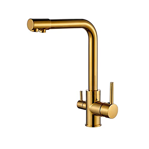 Rosengold Küchenspüle Wasserhahn mit Wasserreinigungsfilterdeck montiert 360 Rotationsmischhahn für Küchenspüle Antike gebürstete Finish LWX Rosengold Küchenspüle Wasserhahn mit Wasserreinigungsfilterdeck montiert 360 Rotationsmischhahn für Küchenspüle Antike gebürstete Finish LWX von YCVAWEOD