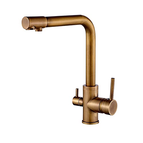 Rosengold Küchenspüle Wasserhahn mit Wasserreinigungsfilterdeck montiert 360 Rotationsmischhahn für Küchenspüle Antike gebürstete Finish LWX Rosengold Küchenspüle Wasserhahn mit Wasserreinigungsfilterdeck montiert 360 Rotationsmischhahn für Küchenspüle Antike gebürstete Finish LWX von YCVAWEOD