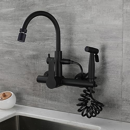 YCVAWEOD Schwarz -Wand -Küchenarmatur mit Sprüh- und Eingriff einmodus EIN Modus -Waschbecken für Küche in China hergestellt LWX von YCVAWEOD