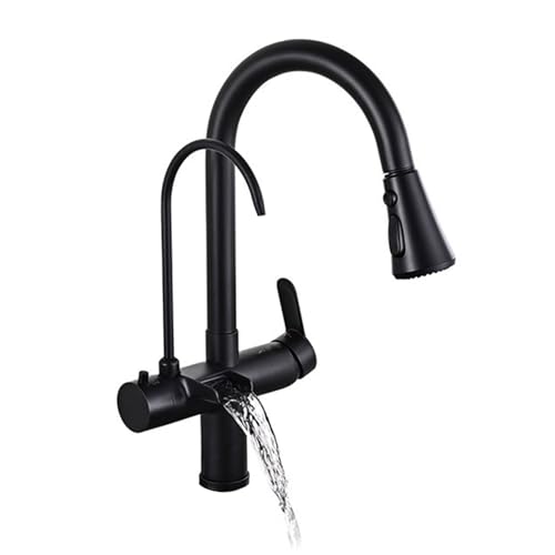 Schwarzer 3 -Wege -Wasserfilter -Tap -Spülbeckenmixer mit Auszug Wasserfall Single Hebel LWX Schwarzer 3 -Wege -Wasserfilter -Tap -Spülbeckenmixer mit Auszug Wasserfall Single Hebel LWX von YCVAWEOD
