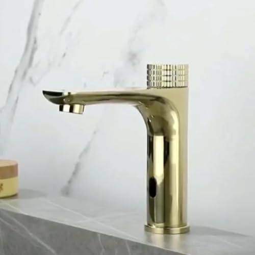Schwarzes Badezimmer Autohahn Touchess Küchenspüle Mixer Human gebürstete Gold High -Tech (gebürstetes Gold) LWX von YCVAWEOD
