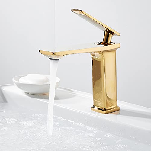 Schwarzweißes Messing Badezimmer -Becken Wasserhahnmixer Haken Deck montiert heiß und kaltem Mixer Crane Basin Wasserhahn goldene Hähne LWX von YCVAWEOD