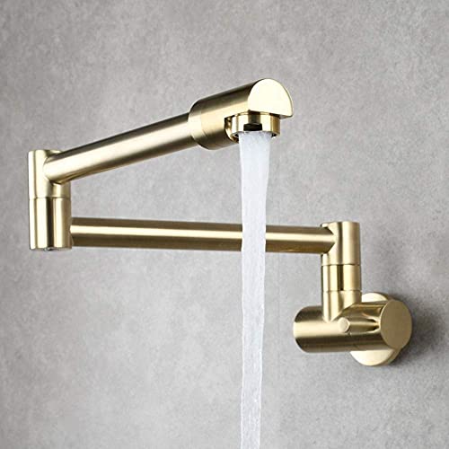 Taps für Küchentopffüller Wand montiert, 360 Schwenkuniversaler kaltes Wasserhahn Eingriff Multifunktion, Küchenarmatur Küchenspüle Klopfgeosten gebürstet LWX von YCVAWEOD
