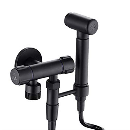 Toilette Bidet Wasserhähnen schwarzes Messing Single kalte Badezimmer Toilette Dusche Blasengefühle Sprühpistole Waschmaschine Wasserhahn Muslim Toilette Shattaf, Set 2 LWX von YCVAWEOD