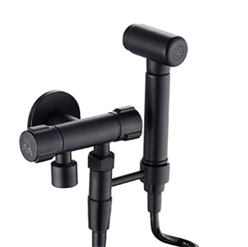 Toilette Bidet Wasserhähnen schwarzes Messing Single kalte Badezimmer Toilette Dusche Blasengefühle Sprühpistole Waschmaschine Wasserhahn Muslim Toilette Shattaf, Set 2 LWX von YCVAWEOD