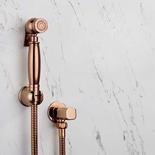 Toilette Shattaf Bidet Sprayer Roségold Solid Messing Dusche Kit Toilettenstrahl Hand gehaltener Sprühduschkopf Waschmaschine Tap Mixer Set Muslim Dusch Bidet, B Set LWX von YCVAWEOD