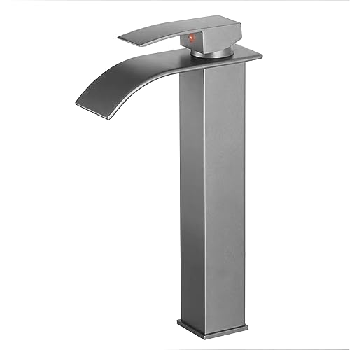 Toller Beckenmixer Hahnschwarz Wasserfall Heißer und kaltes Wasserfall Badezimmer Tap Einerhebelbeckenmixer Schwarz (D) (D) LWX von YCVAWEOD