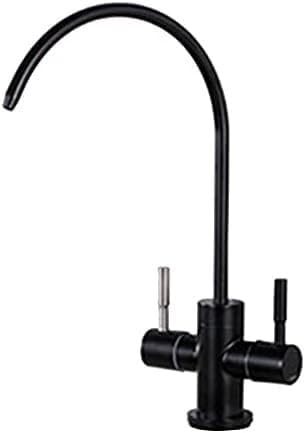 Trinkwasserfilter Tap Küchenspüle Wasserhahn Schwarz 360 Rotation Küchenspüle Reiniger Wasserhahn passt zu allen Wasserfiltersystemen und Umkehrosmose-Systemen-A, d florieren (d) LWX von YCVAWEOD