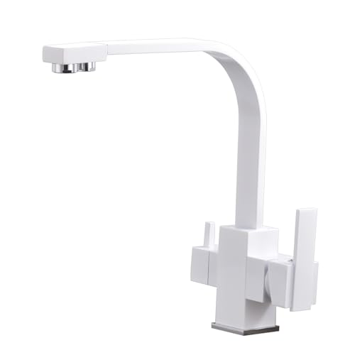 Trinkwasserhahn Schwarz Retro 3 -Wege Wasserfilter Tap Kitchen Trinkhaken Waschbecken 360 ° Schwenk aus LWX von YCVAWEOD