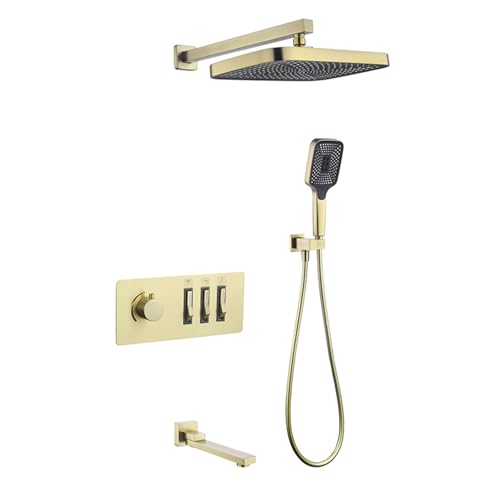 Versteckte Dusch -Set -Duschkit Heiße und kalte 3 Modi Hand Duschwand montiert verdeckte Duschmischer Set Dusch Sets Gold LWX Versteckte Dusch -Set -Duschkit Heiße und kalte 3 Modi Hand Duschwand montiert verdeckte Duschmischer Set Dusch Sets Gold LWX von YCVAWEOD