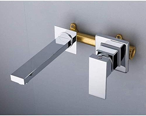 Wallmounted Silber Badezimmer Wasserhahn Spiegel Finish Waschbeckenmixer Tap Ein Griff Basin Wasserhahn Set Stylish & Dauerhafte Waschbecken Wasserhahn für moderne Badezimmer LWX von YCVAWEOD
