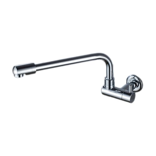 Wandmontage Küchenspüle Klopfen 360 ° Rotation kaltes Wasser TAP Eins für Wäschespüle Badezimmer Becken Eingriff G1/2 Chrom 28 cm LWX von YCVAWEOD