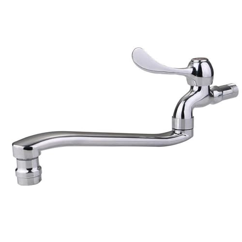 Wandmontage Küchenspüle Tap 360 ° Rotation Einkaltes Klappverfahren mit verlängertem Multi -Winkel -Ausgang ein Griff G1/2 Edelstahl Chrom LWX von YCVAWEOD