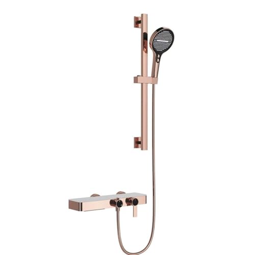 YCVAWEOD Wandmontierte Badduschmischermilch milchweiß mit Riser Rail Bad Mixer Wasserfall mit dem Handschuhenkopf (Milch weiß) LWX von YCVAWEOD