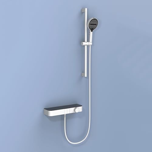 YCVAWEOD Wandmontierte Badduschmixer Tap Duschbad Mixer Tap Mobilet Riser Rail Kit Chrom (weiß) LWX von YCVAWEOD