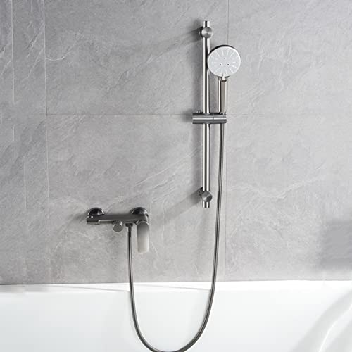 Wandmontierte Badezapfen mit Dusche einzelne Hebel Bifunktional 3 Modi Badezimmer Duschmischer Zapfhähne mit handgehaltener Dusche Badezimmer Bad Dusche Füllmixer Tap Gun Greya LWX von YCVAWEOD