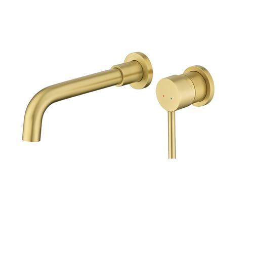 Wandmontierte Badezimmerbecken Hackmixer ein Hebel Badezimmer Becken Waschbeckenmixer Haken Golnte ohne vorgefertigte Kiste LWX von YCVAWEOD