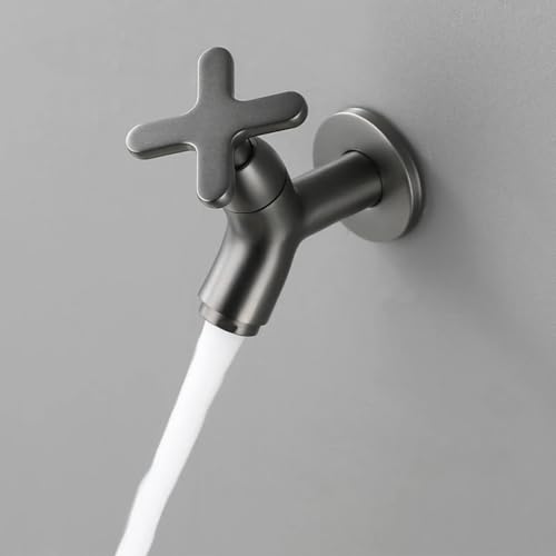 Wandmontierte Becken Wasserhahn Mopp Pool Messing TAP Outdoor Garten Eins kaltes Wasser Badezimmer Zubehör Küche Spüle Wasserhähne LWX von YCVAWEOD