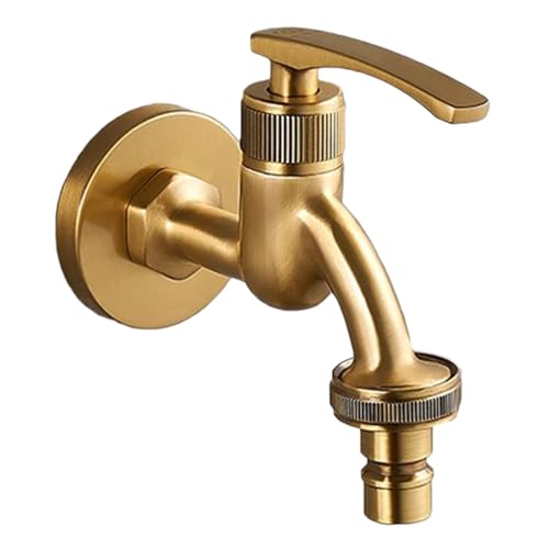 Wandmontierte Gartenhahn im Freien im Freien Retro kaltes Wasserkleider Das Wasserauslass kann an ein Außenwasserrohr angeschlossen werden, das für die Waschmaschine G1/2 geeignet ist, Chrom LWX von YCVAWEOD