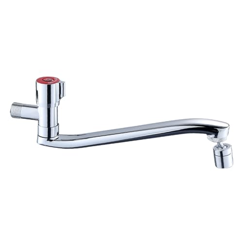 Wandmontierte Küchenspüle Hahn 360 ° Drehung Einkaltes Wasserhahn mit verlängertem Multi -Winkel -Auslass Eingende G1/2 Edelstahl Chrom 20 cm LWX Wandmontierte Küchenspüle Hahn 360 ° Drehung Einkaltes Wasserhahn mit verlängertem Multi -Winkel -Auslass Eingende G1/2 Edelstahl Chrom 20 cm LWX von YCVAWEOD