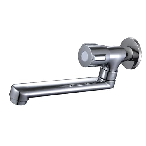 Wandmontierte einzelne kalte Hahn 180 ° Rotation Küchenspüle Ausdehnung Rohr Tap Ein -Griff ein Loch G1/2 Chrom 18 cm LWX von YCVAWEOD
